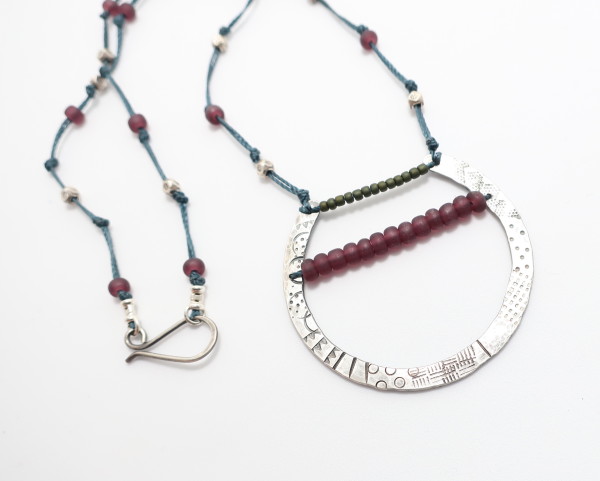 Textured Partial Moon Necklace by Laurel Nathanson