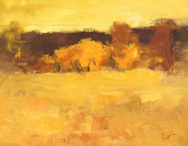 Autumn's Curtain - A Meditation in Gold by Lamya Deeb