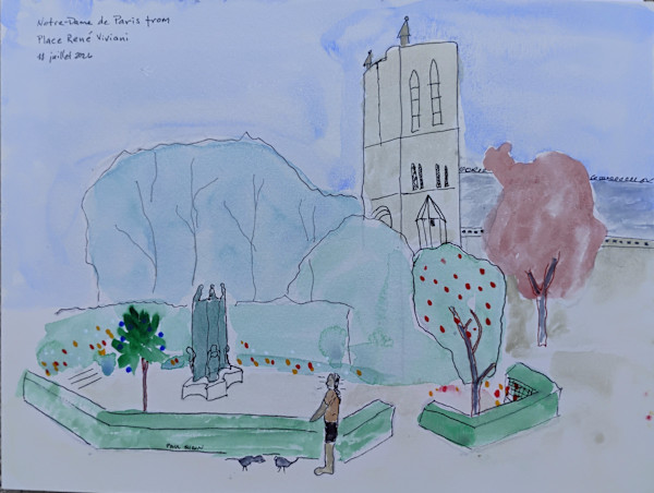 Notre-Dame de Paris vue de la place René Viviani by Paul Shain, Image 1.