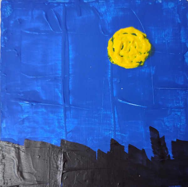 Full Moon Over Twilight Silhouette by Paul Shain