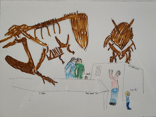 T. Rex and Triceratops by Paul Shain