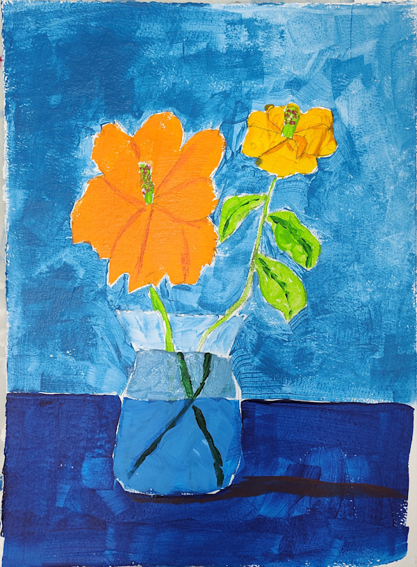 Orange and Yellow Cosmos by Paul Shain
