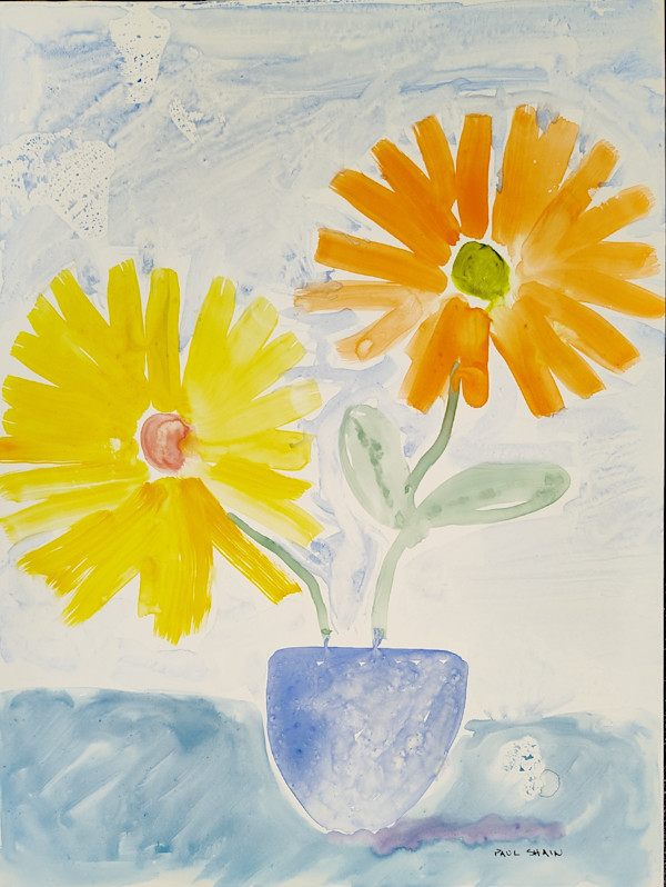 Xanthous Zinnias by Paul Shain
