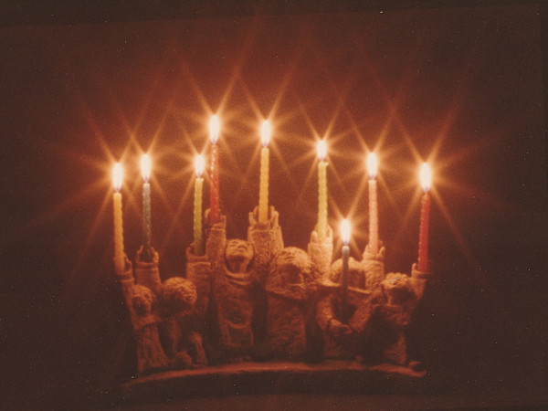 Note card: Menorah with star effect by Paul Shain
