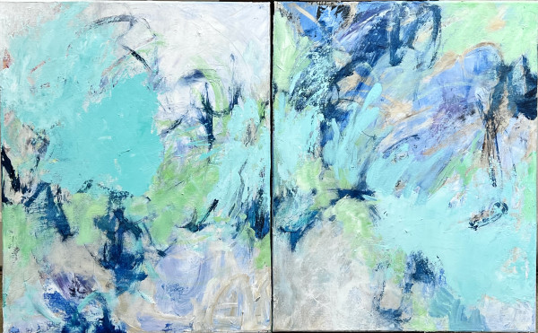 Caribbean Waters I & II Diptych by Tammy Keller Contemporary Art