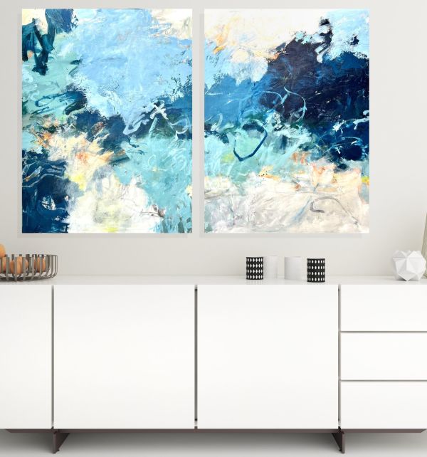 Seas The Day I & II Diptych by Tammy Keller Contemporary Art