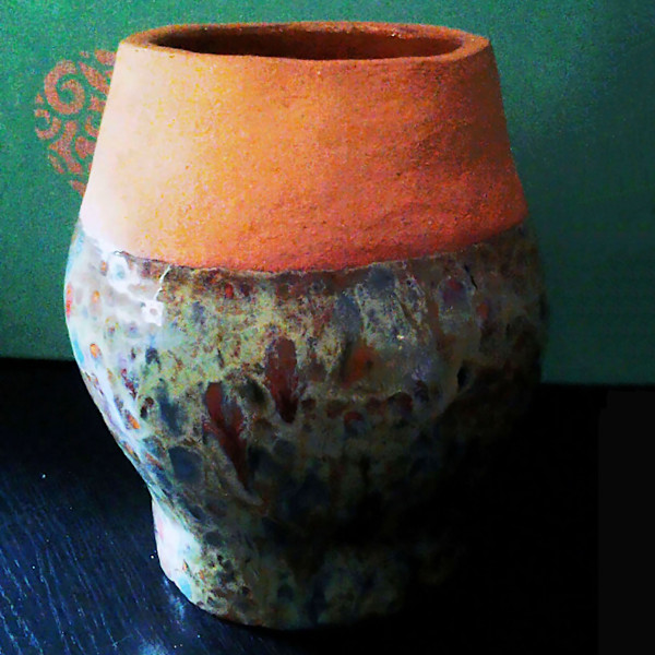 CRYSTAL GLAZE POT by Linda Leftwich