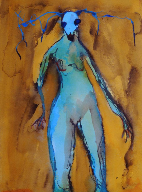 Stag Woman (Blue) by Laurel Antur