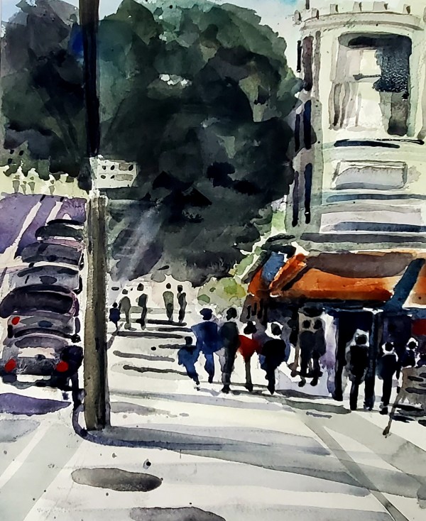 Creperie - Cole & Carl Sts., S.F. by Andy Forrest,  SeismicWatercolors