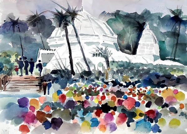 Dalia Garden, Golden Gate Park by Andy Forrest,  SeismicWatercolors