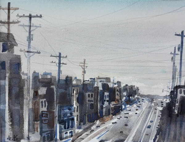 The Sunset-Taraval Street by Andy Forrest,  SeismicWatercolors