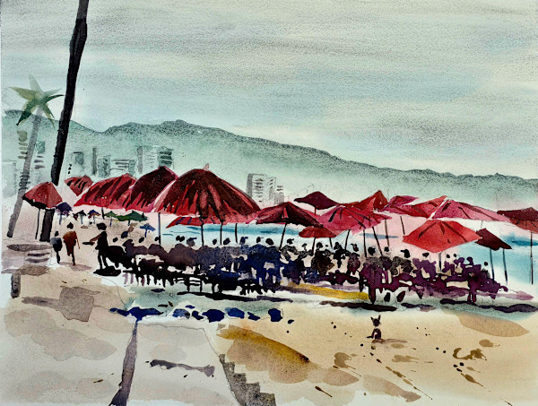 Malecon de Puerto Vallarta by Andy Forrest - Seismicwatercolors