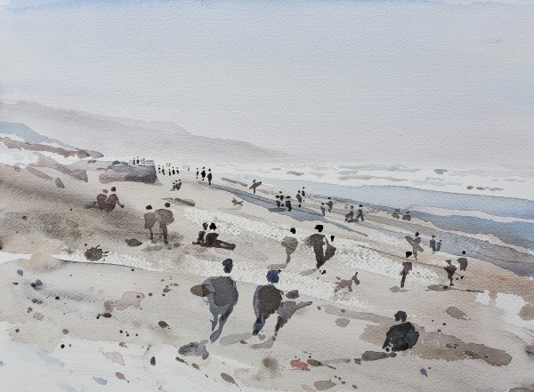 New Years Day Plunge '23 by Andy Forrest,  SeismicWatercolors