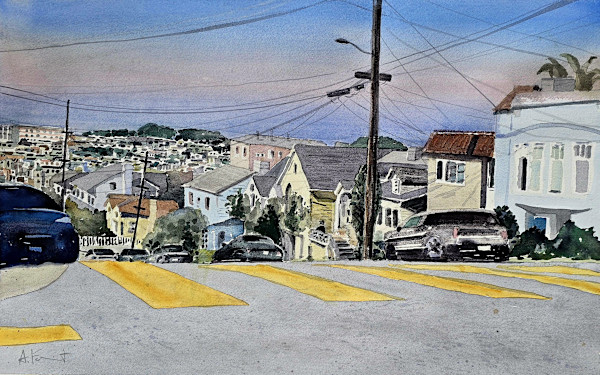 Sunset View by Andy Forrest - Seismicwatercolors, Image 1.