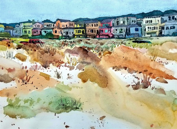 The Great Highway, S.F. - Vicente to Ulloa Sts. by Andy Forrest,  SeismicWatercolors