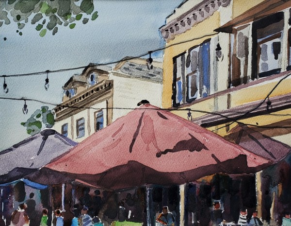 Umbrella Brunch by Andy Forrest,  SeismicWatercolors
