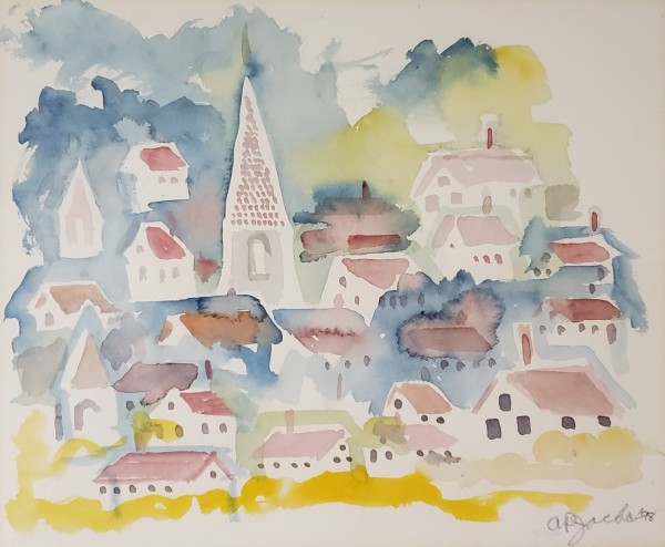 Town and Church by Audrey Jacobson