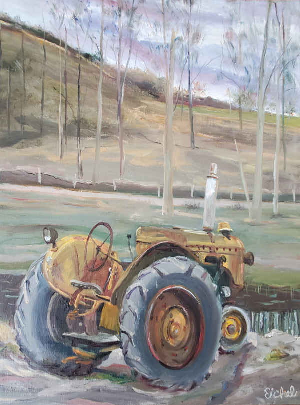 Yellow Tractor by Stu Eichel