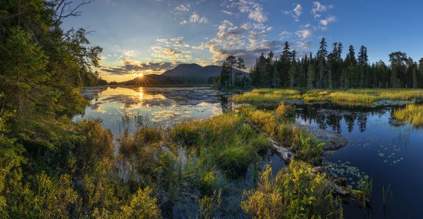 O'Neil Flow with Setting Sun Over Blue Mountain by Johnathan Esper