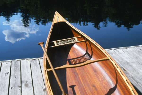 Canoe on Dock by Laura Seldman