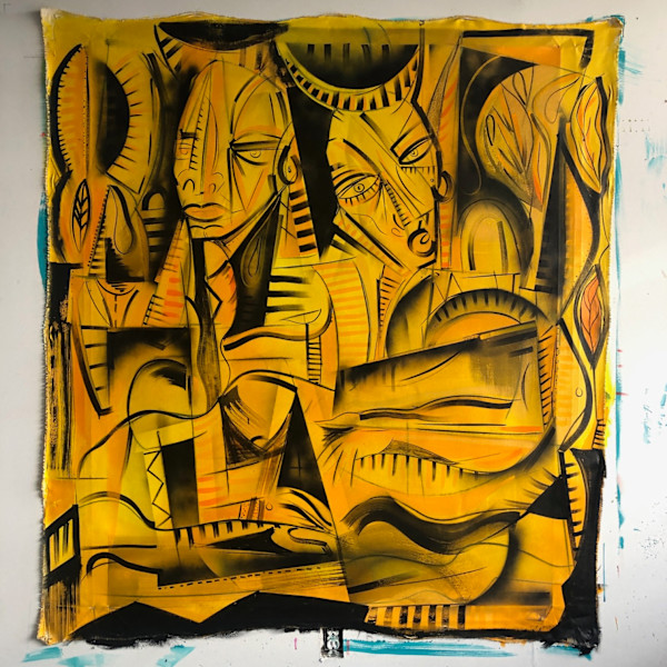 Tapestry Series - acrylic on unstretched canvas by SHAWN SKEIR