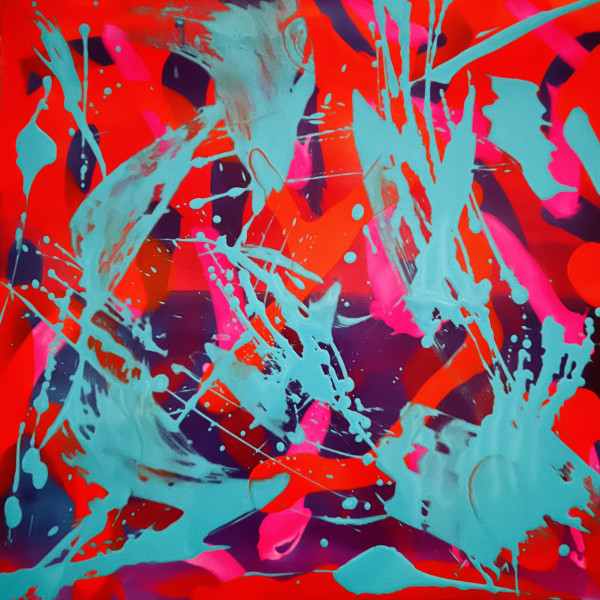 Abstract Brushwork 5 (red/blue) by SHAWN SKEIR