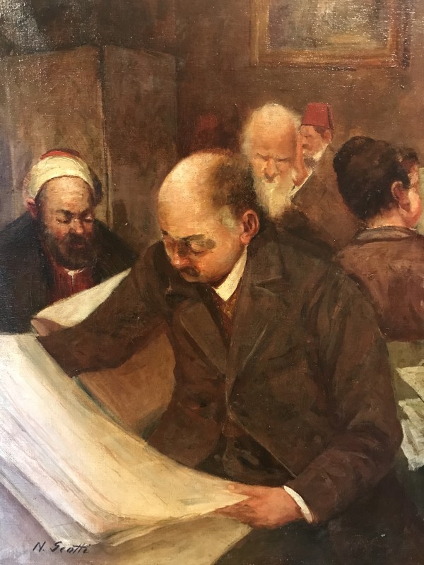 Man Reading Paper by N. Scotti