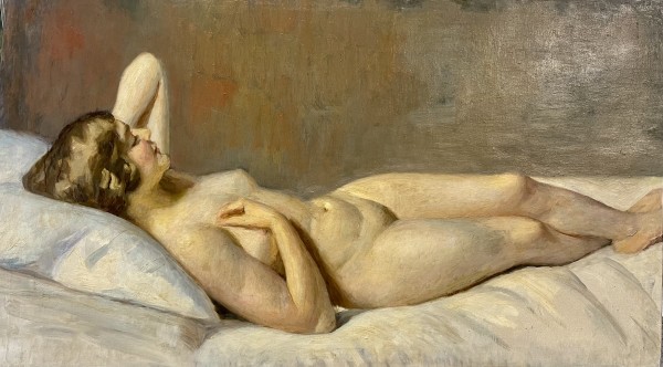 Liggend naakt (laying nude) by Emile Moulin