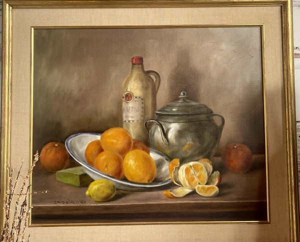 Orange Fruit Still Life by Alois Zabehlicky
