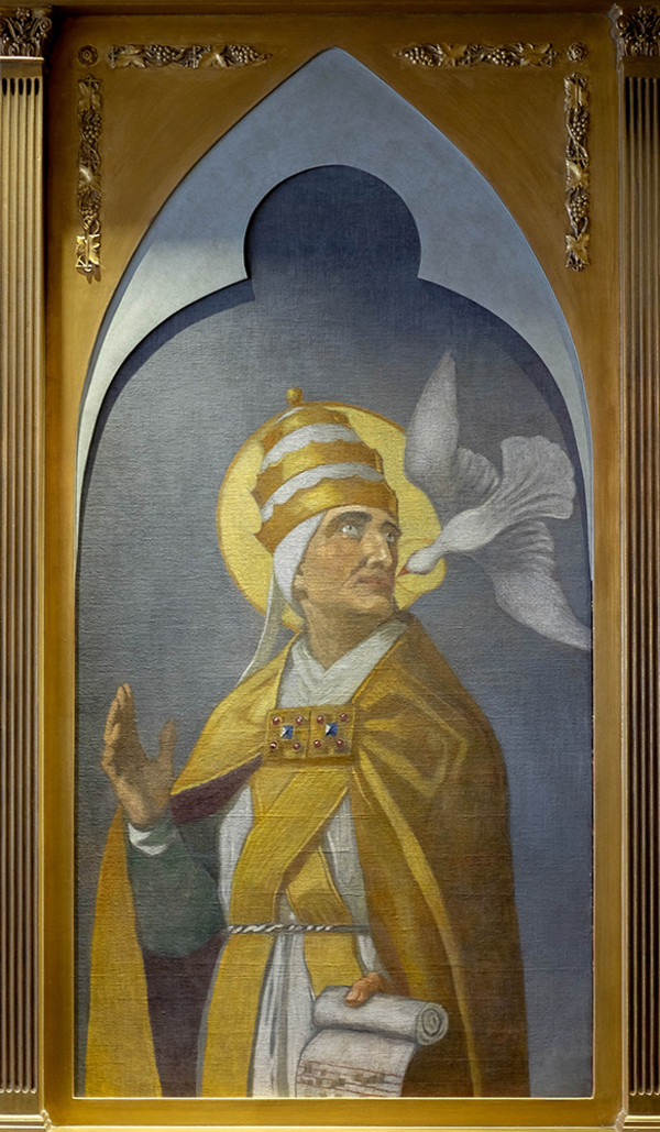 Portrait of  Pope Gregory with the Holy Spirit descending on him by Unknown
