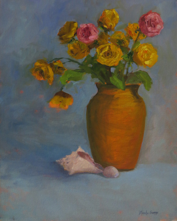 Rose and Shells by Marsha Hamby Savage