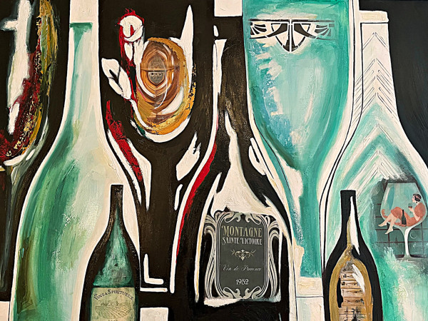 Art Deco Wine Bottle Illusion by de Camille, Image 1.