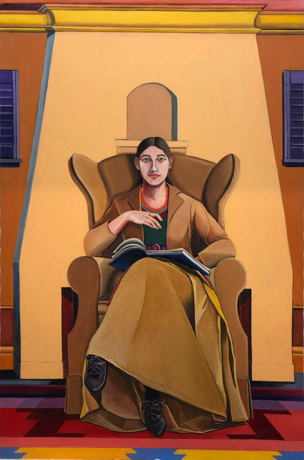 Seated Figure in Interior - Los Angeles by Ethel Fisher
