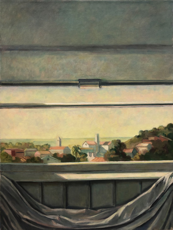 View from a Window, Shade Partially Closed by Ethel Fisher