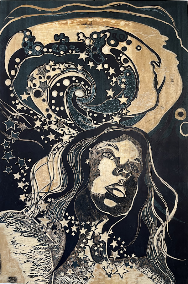 Stargazer Wood Block by Frances Byrd, Image 6.