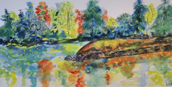 Kathy's Lake in Autumn by Helene Montpetit