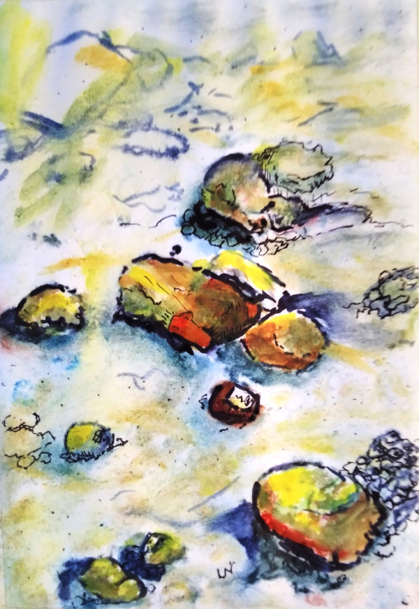 Roches et ruisseau / Rocks and brook by Helene Montpetit