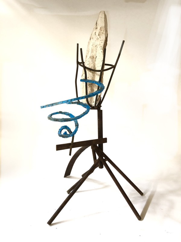 Rock Altar with Blue Swirl (Maquette) by Ed Haddaway