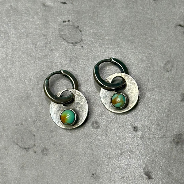"Desert Wind Hoop Earrings" - Kingman turquoise and sterling by shasta brooks studio