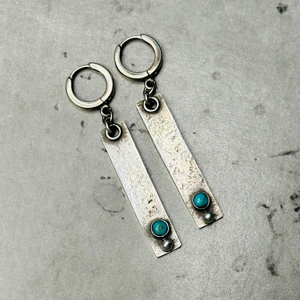 "Echo Tag Earrings" - Kingman turquoise and sterling by shasta brooks studio