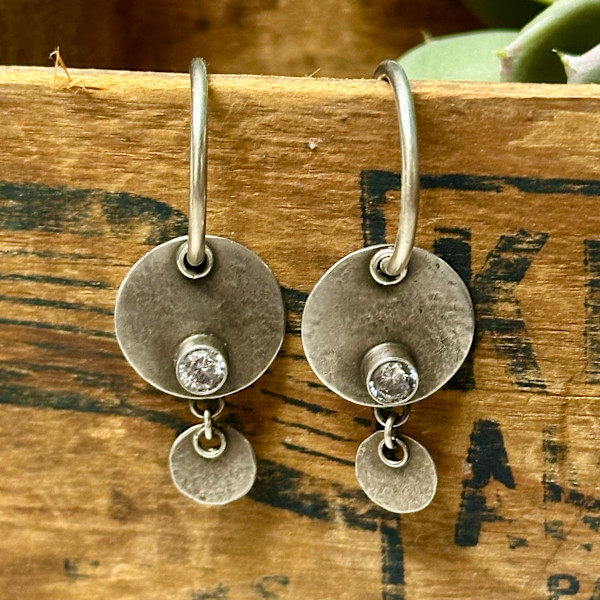 "Dos Lunas Hoop Earrings" - high quality CZ and sterling by shasta brooks studio