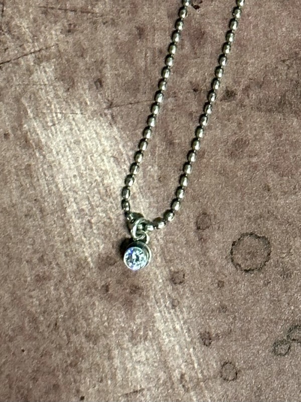 "I Woke Up Like This Layering Necklace" - CZ Pendant  on 18" oval bead bead ball chain by Shasta Brooks
