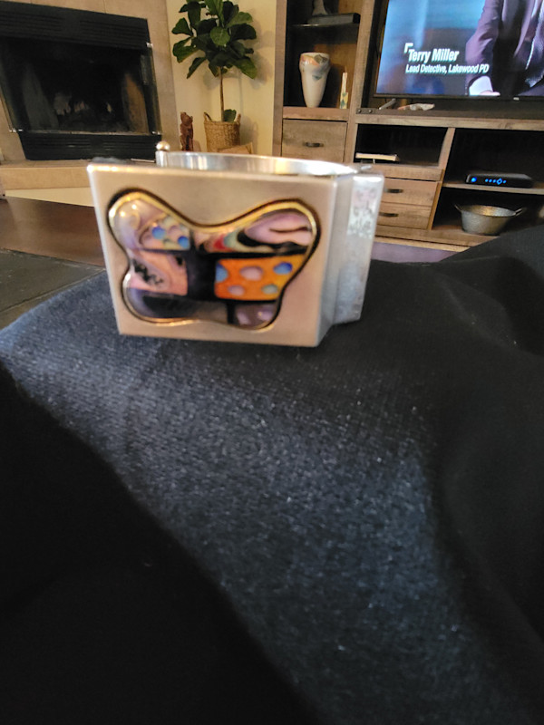 Cuff Bracelet, butterfly shape by Colette Denton, Image 1.