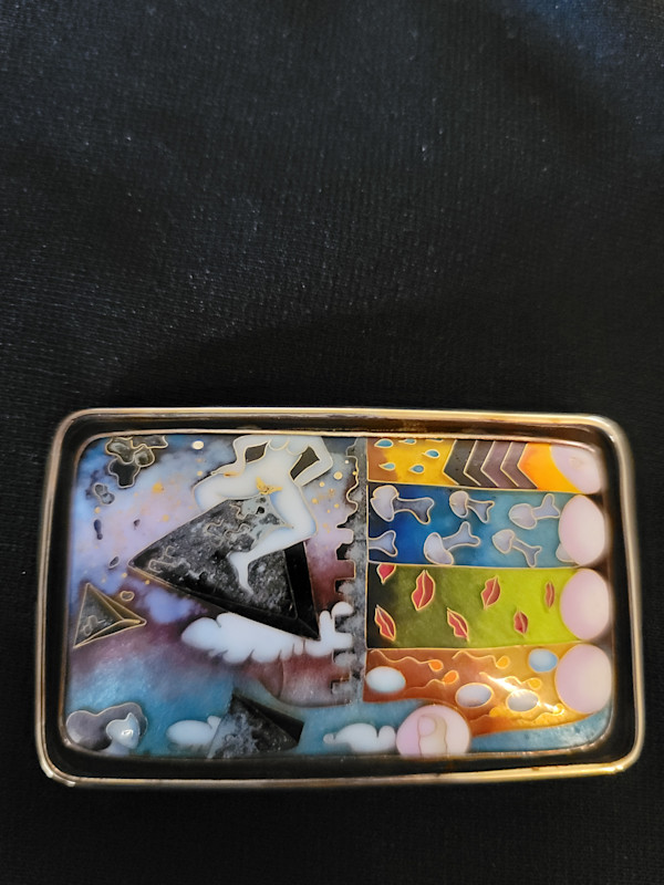 Cloisonne - belt buckle by Colette Denton, Image 1.