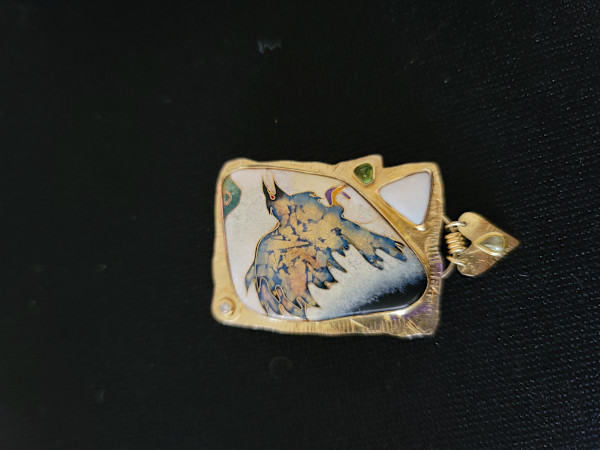 Cloisonne -  Raven brooch by Colette Denton, Image 1.