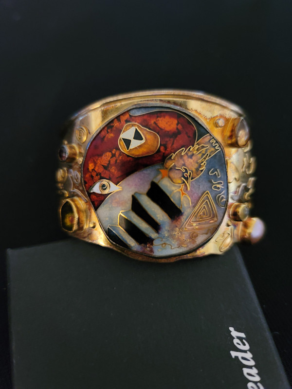 Cloisonne Bracelet  - w/ semi precious stones by Colette Denton, Image 1.