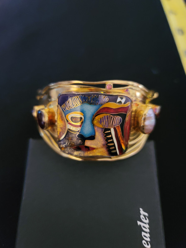 Cloisonne Bracelet  - Face w/ semi precious stones by Colette Denton, Image 1.