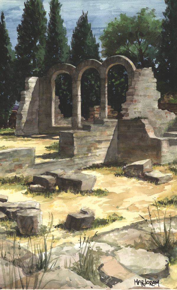 Etruscan Ruins, Fiesole by Ernie Marjoram