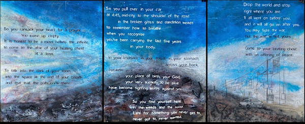 An Offering, Triptych by Pam Douglas