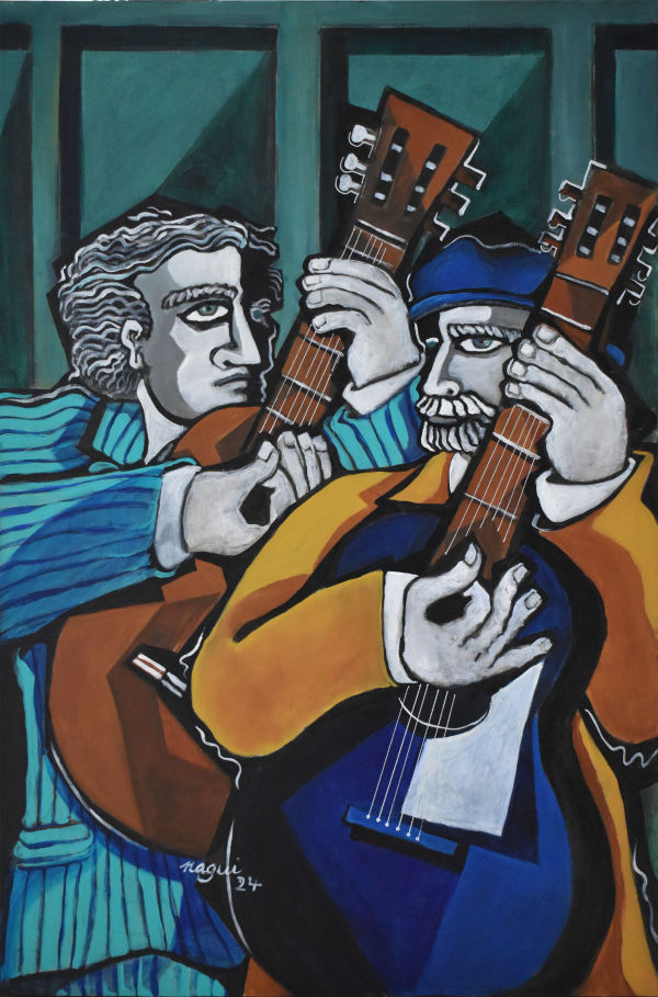 Two Flamenco Guitarists by Nagui Achamallah